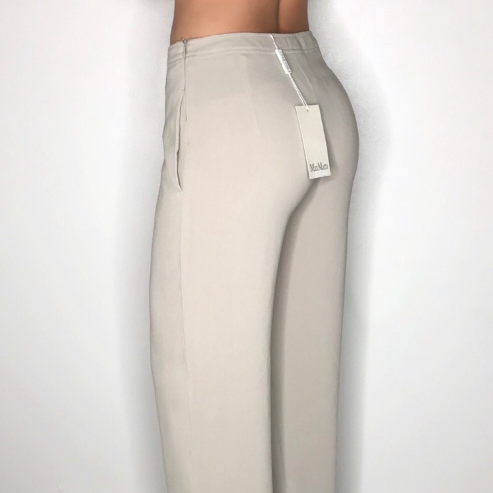 💛 NWT MaxMara Size 4 (Long) Beige Trousers 💛